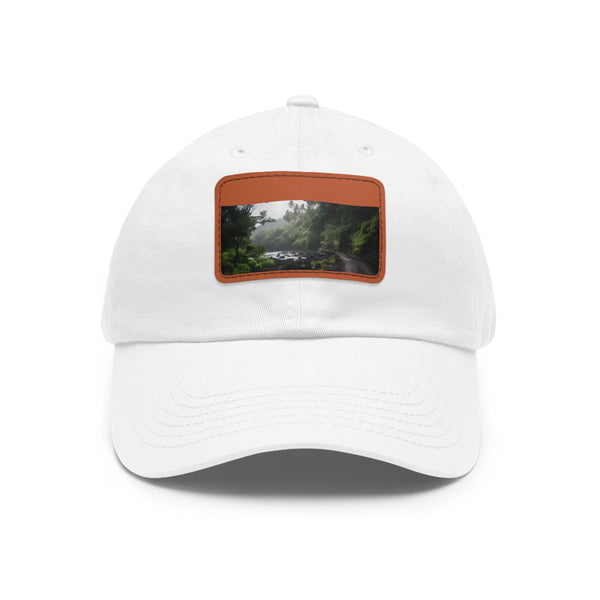 Maui Island Paradise Cotton Hat White Rectangle Unisex Vegan Design.