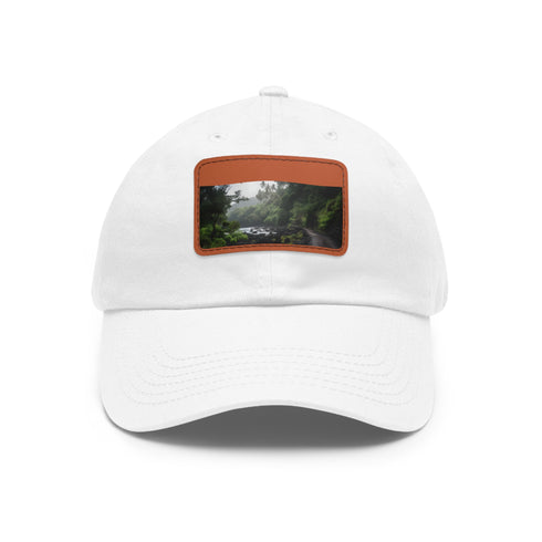 Maui Island Paradise Baseball Cap in White with Light Brown Patch
