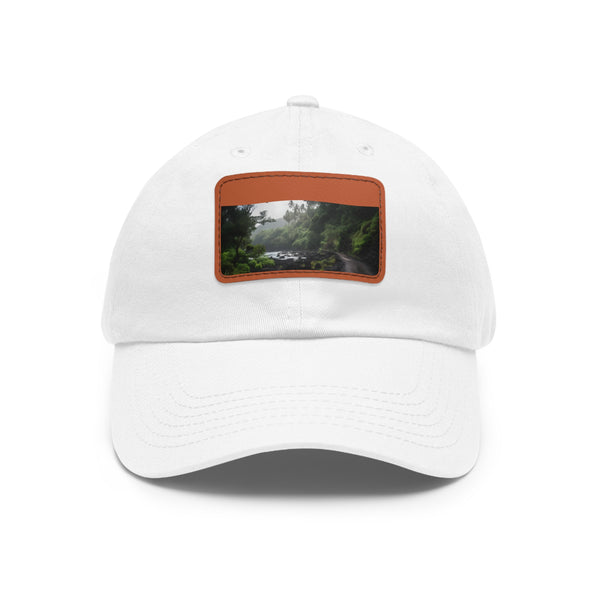 Maui Island Paradise Baseball Cap in White with Light Brown Patch