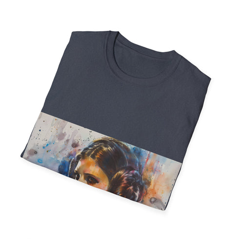 Galactic Goddess Leia Tee in Charcoal Cotton Regular Fit.