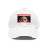 White beagle graphic baseball cap, unisex cotton hat, vegan-friendly.