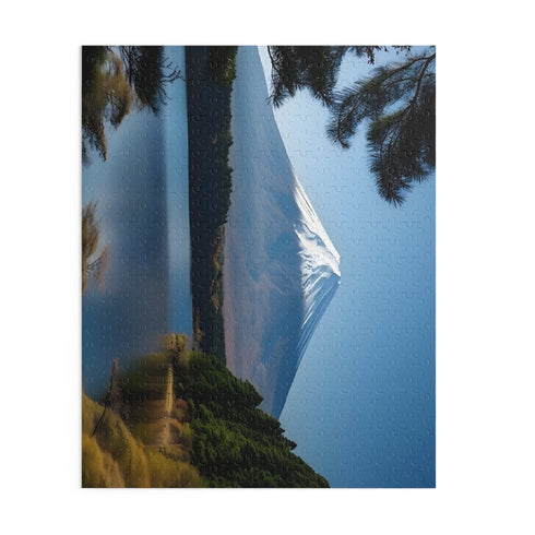 Vibrant Mount Fuji jigsaw puzzle with intricate details and vibrant colors.