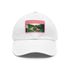 Brazilian pride flag hat in white with light brown rectangular patch.