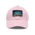 Great Barrier Reef Adventure white baseball cap with light brown patch.