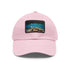 Great Barrier Reef themed white baseball cap with light brown patch