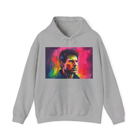 Tom Cruise Neon Watercolor Hoodie Navy Size Small.