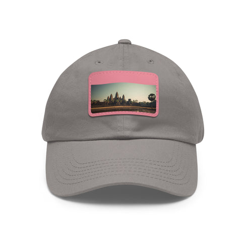 Angkor Wat Tribute Cap in white with light brown patch.