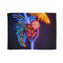Vibrant neon tropical design polyester fleece blanket for cozy nights.