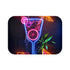 Neon tropical cocktail bath mat, 24x17 inches, high-quality material comfort.
