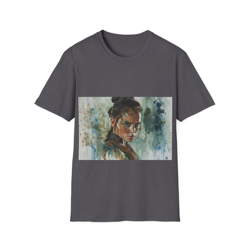 Forceful Rey Star Wars Tee in Charcoal - Cotton crew neck t-shirt