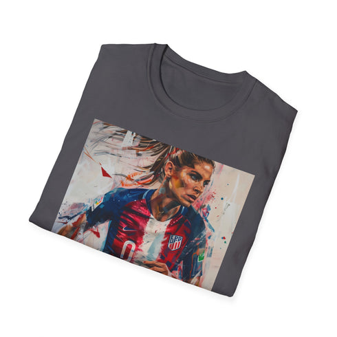 Striking Alex Morgan t-shirt in Charcoal for Men and Women.