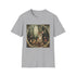 Charcoal cotton t-shirt with woodland animals and vibrant forest design