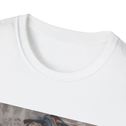 Charcoal cotton crew neck t-shirt with 90s grunge edgy design