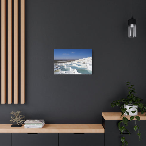 Pamukkale Turquoise Thermal Terraces Sunset Stretched Canvas Wall Art - View 5 | Prints With Passion