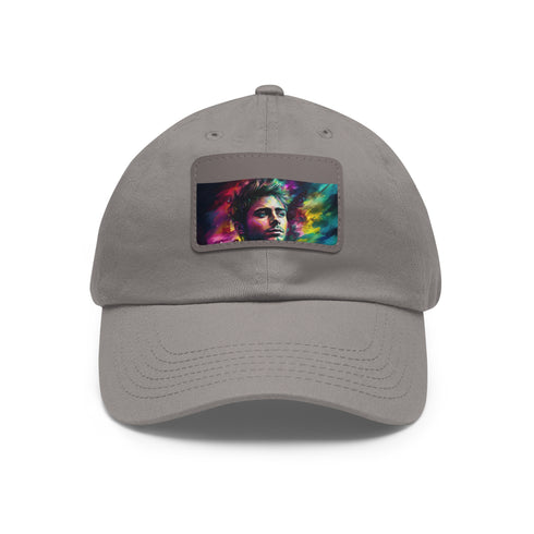 Neon Dreams Zac Efron Watercolor Cap in White with Light Brown Patch