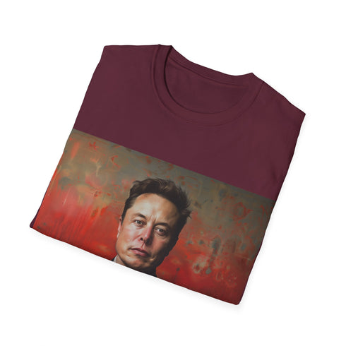 Elon Musk icon tee in charcoal cotton, regular fit summer t-shirt.