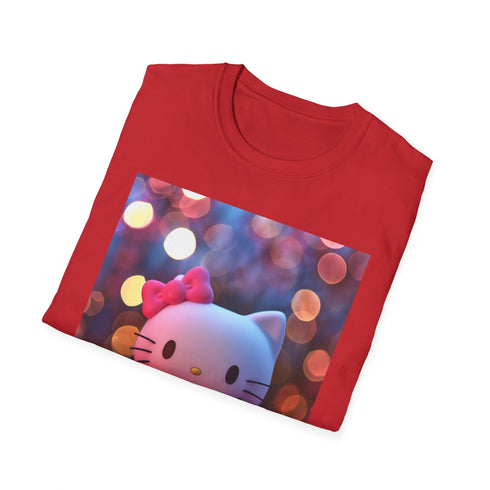 Charcoal crew neck T-shirt featuring pastel Hello Kitty enchanted forest design