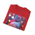 Charcoal crew neck T-shirt featuring pastel Hello Kitty enchanted forest design