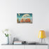 Desert Caravan under Giant Moons Stretched Canvas Wall Art