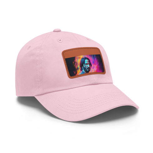 Neon watercolor baseball cap - vibrant, unique design, unisex, vegan material.