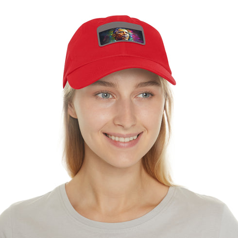 Neon Obama baseball cap with light brown patch for unisex style.