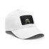 Adorable Yorkshire Terrier embroidered white baseball cap with light brown patch.