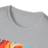 Retro Vibes Groovy Hues T-Shirt in Charcoal Small - Cotton Crew Neck Disco Style Textured Fashion Statement.