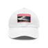 Icelandic Adventure Snapback Cap: White / Light Brown Rectangle hat