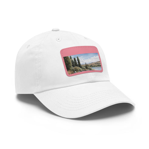 Kiwi Lake Adventure Baseball Cap in White with Light Brown Patch