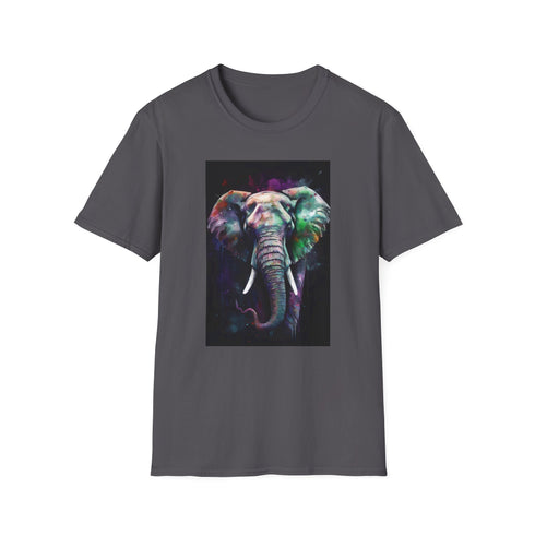 Charcoal elephant graphic tee soft cotton crew neck unisex regular fit