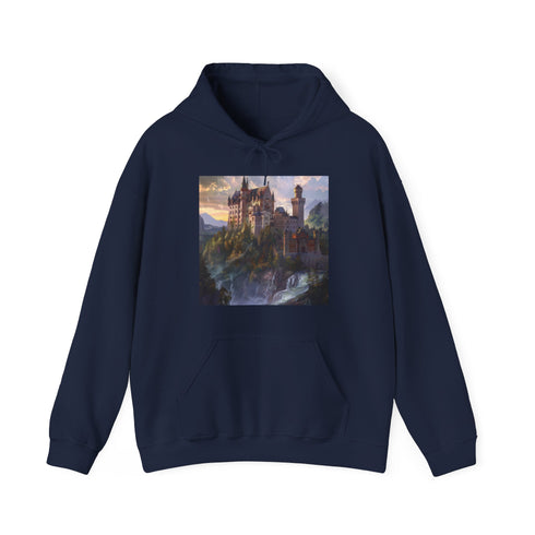 Mystical Castle Navy Fantasy Hoodie Regular Fit Unisex Women's Men's Clothing