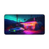 American Diner Neon Sign Desk Mat with vibrant watercolor design.