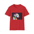 Charcoal cotton T-shirt with playful Dalmatian watercolor design