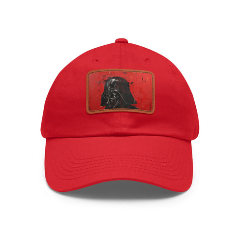 Darth Vader Sith Lord white baseball cap with rectangle patch design.