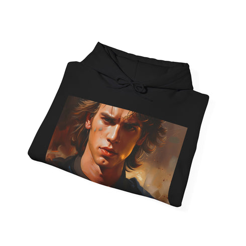 Navy Vaders Canvas Hoodie, regular fit with Anakin Skywalker painting.