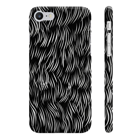 Abstract calligraphy strokes glossy phone case for iPhone 8 Plus.