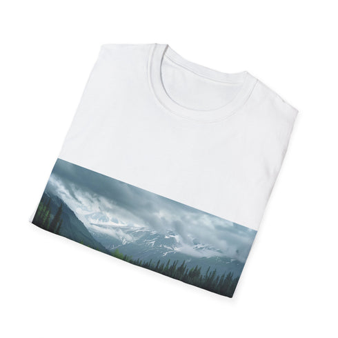 Alaska Adventure Landscapes Tee Charcoal T-Shirt Men's Women's Summer Picks