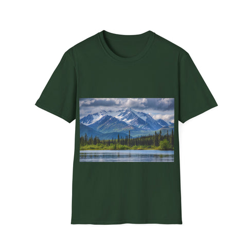 Alaska Adventure Watercolor Tee in Charcoal for Men and Women