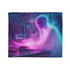 Data Ghost Drifting through Abandoned Plush Fleece Throw Blanket
