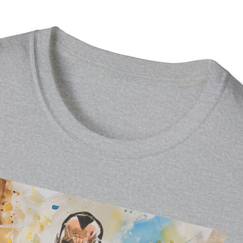 Charcoal Black Adam T-shirt with striking anti-hero illustration cotton crew neck