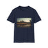 Charcoal cotton T-shirt with Angkor Wat silhouette in regular fit