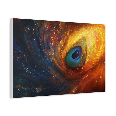 Vortex of Feathers and Starlight Stretched Canvas Wall Art