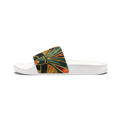 Men's Black Removable-Strap Sandals, Sublimated Print on Neoprene/Polyester Straps