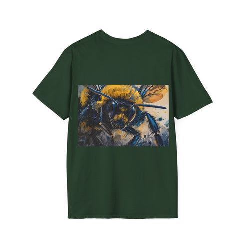 Vibrant bumblebee watercolor tee, perfect for nature lovers and art enthusiasts.