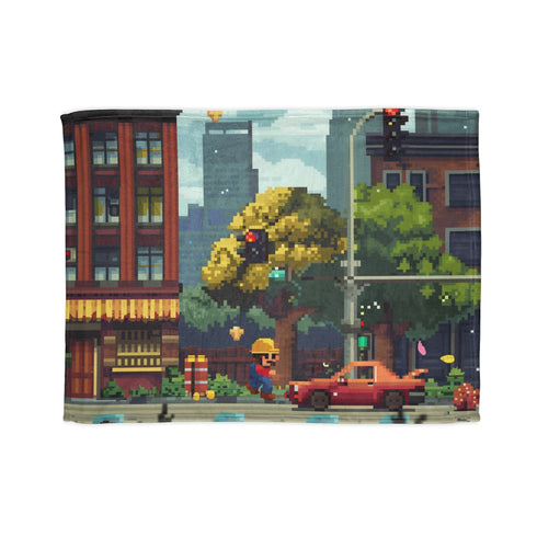 Retro Gamer Blanket: Classic Pixel Art Tapestry for Gaming Enthusiasts
