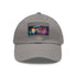 Neon Watercolor Splash Baseball Cap, White/Light Brown Rectangle Shape.