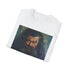 Charcoal cotton crew neck t-shirt with vibrant painting of Rubeus Hagrid