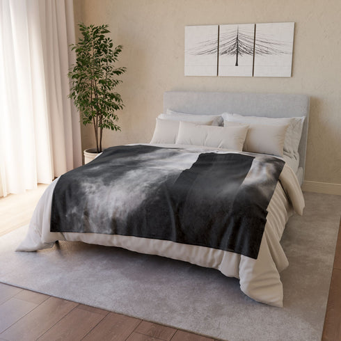 Echoes of Light Around Temple Monolith Plush Fleece Throw Blanket
