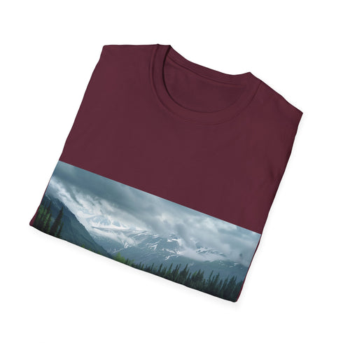 Alaska Adventure Landscapes Tee in Charcoal, Size S - Nature-inspired t-shirt