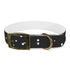 Celestial patterned black dog collar for medium-sized pets.